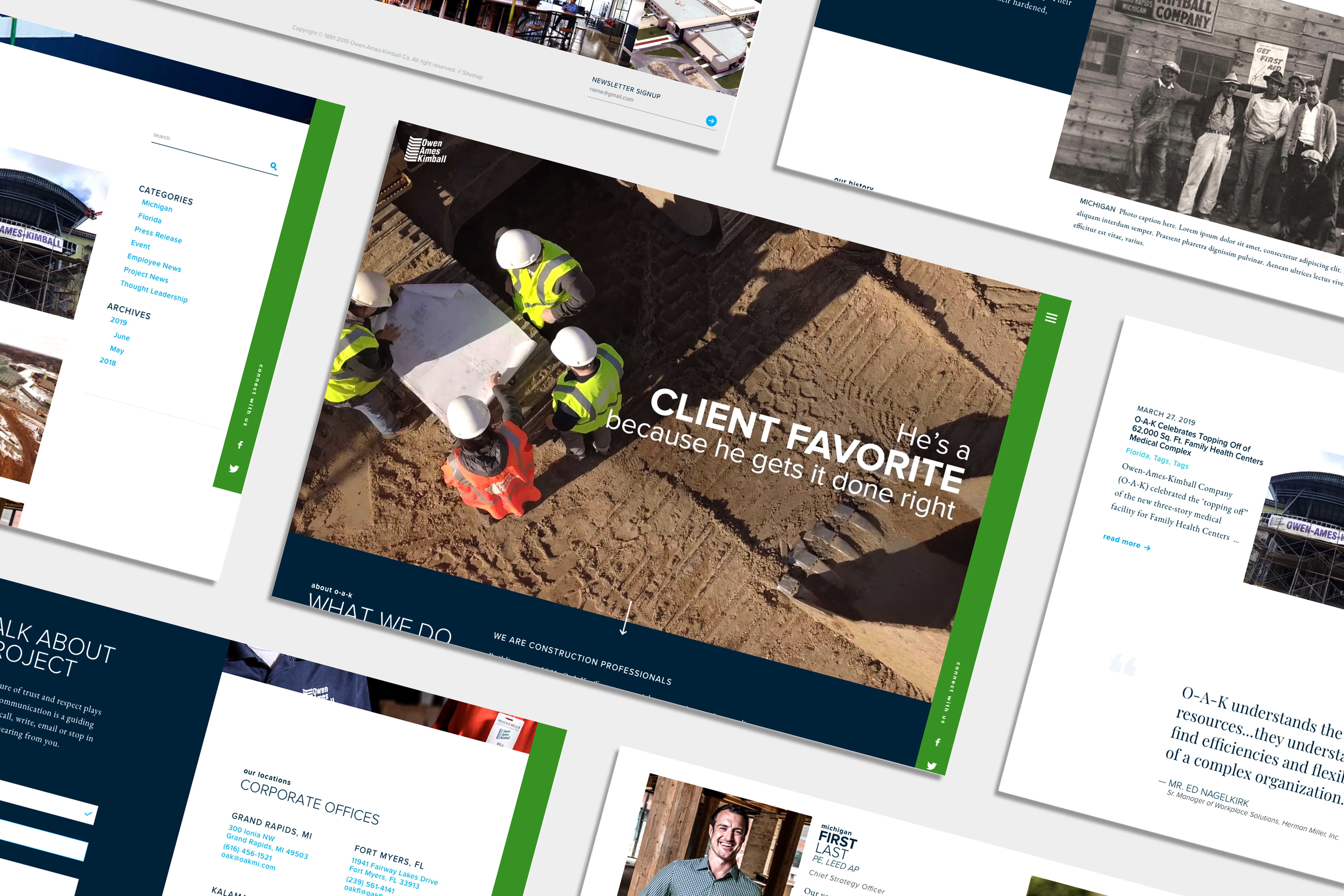 Owen Ames Kimball Website Mockup